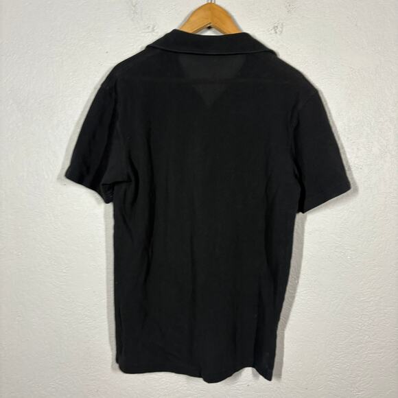 Vintage Polo Ralph Lauren Mesh Knit Polo Shirt Top Short Sleeve Black - M - Picture 3 of 4